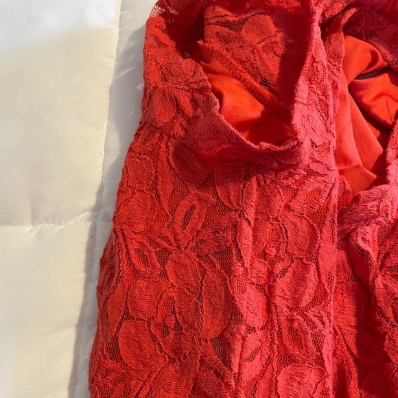 💚 Xhilaration Mini Dress Lace Burnt Orange XL - Picture 12 of 12